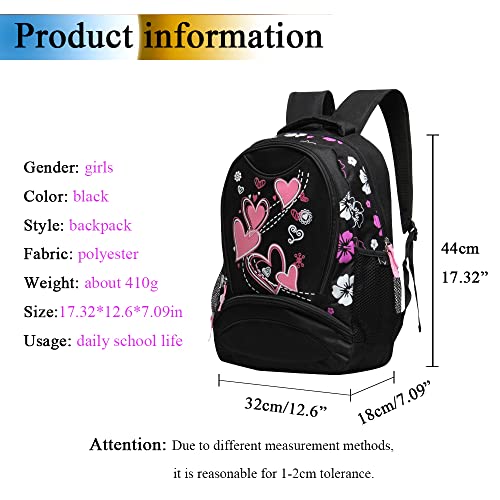 SYLRVIA Casual Girls Teens Cute Small Backpack Lightweight Kids Sweetheart School Backpack Bags