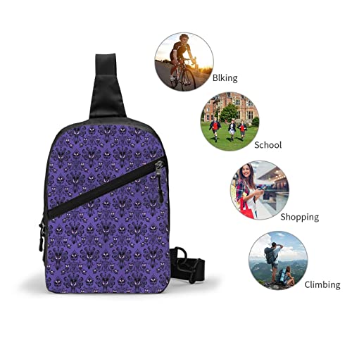 NHGFVT Small Crossbody Sling Backpack Anti Theft Backpack For Traveling Chest Haunted Mansion Shoulder Bag For Men Women, RXZE23