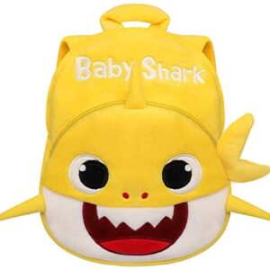 Q&M Novelties Baby Shark Toddler Mini Backpack Plush Toy (Yellow- Baby Shark)