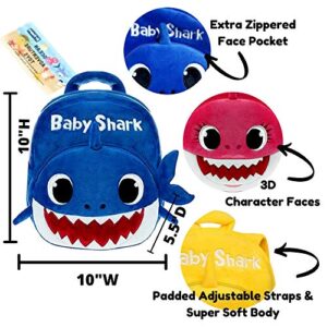 Q&M Novelties Baby Shark Toddler Mini Backpack Plush Toy (Yellow- Baby Shark)