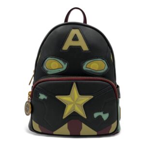 loungefly gt exclusive marvel what if? zombie captain america glow in the dark cosplay mini backpack