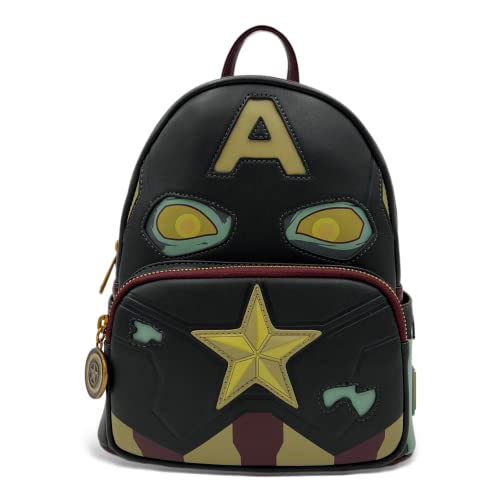 Loungefly GT Exclusive Marvel What If? Zombie Captain America Glow in the Dark Cosplay Mini Backpack