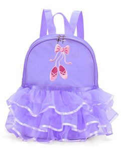 z&x girl’s ballet dance duffel bags ballet shose tutu dress dance backpack with lace for ballerina purple
