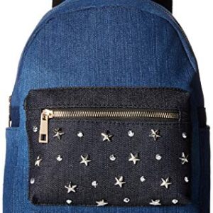 Twig & Arrow Women's Star Studs Denim Mini Backpack