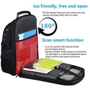 Men's Backpack Ladies BackpackLeisureTravel Bag Computer Backpack Student School Bag College Student Waterproof Backpack Outdoor Backpack USB Charging Backpack (Red)