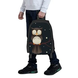 Sleepy Owl Casual Backpack School Bag Laptop Travel Backpack for Men Women