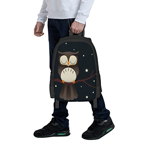 Sleepy Owl Casual Backpack School Bag Laptop Travel Backpack for Men Women