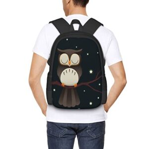 Sleepy Owl Casual Backpack School Bag Laptop Travel Backpack for Men Women