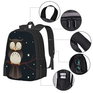 Sleepy Owl Casual Backpack School Bag Laptop Travel Backpack for Men Women