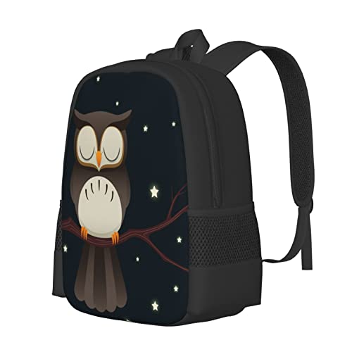 Sleepy Owl Casual Backpack School Bag Laptop Travel Backpack for Men Women