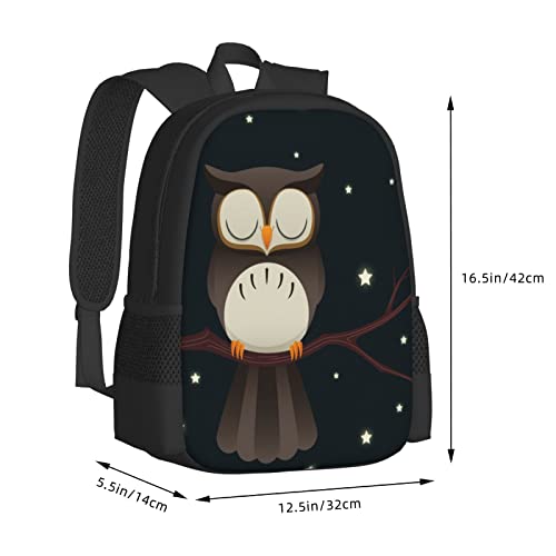 Sleepy Owl Casual Backpack School Bag Laptop Travel Backpack for Men Women