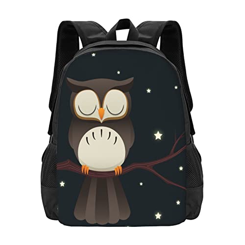 Sleepy Owl Casual Backpack School Bag Laptop Travel Backpack for Men Women