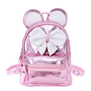 cloele mini toddler backpack for girls waterproof small mouse ears backpack purse lightweight for girls 2 years old back pack kids mini travel bag bowknot backpack pink
