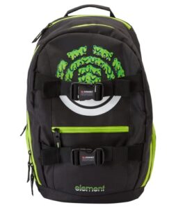 element men’s mohave backpack – lightweight -school bookbag -with skate straps, all black mohave