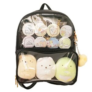 patty both clear backpack transparent ita bag for anime lolita bag diy cosplay(ita bag, black)