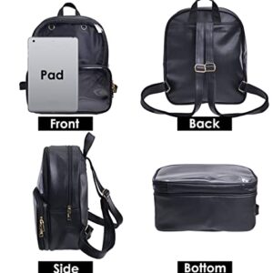 Patty Both Clear Backpack Transparent Ita Bag for Anime Lolita Bag DIY Cosplay(Ita Bag, Black)