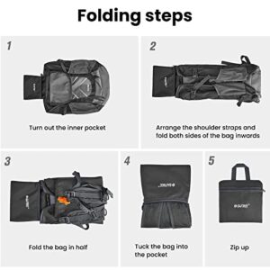 G4Free 30L Packable Hiking Backpack, Lightweight Foldable Daypack Water Resistant for Outdoor Hiking Traveling Camping(Black/Grey)