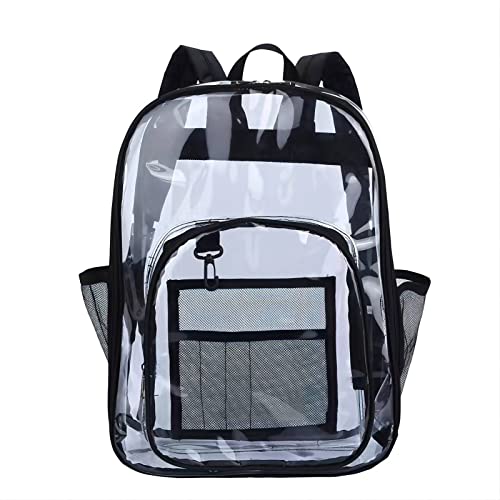 Skycco Large Clear Backpack Stadium Approved 16.5''X12.9''X6.7'',Heavy-duty PVC Backpack (Grey) (SUM511)