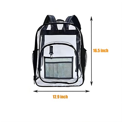 Skycco Large Clear Backpack Stadium Approved 16.5''X12.9''X6.7'',Heavy-duty PVC Backpack (Grey) (SUM511)