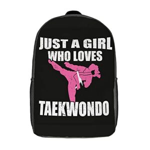a girl who loves taekwondo martial arts unisex backpack multi-functional packsack 3d printing school bag adults children travel daypack laptop backpack