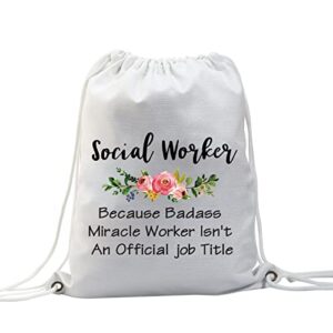 tsotmo social work appreciation gift social worker graduation gift for woman because badass miracle worker isn’t an official job title backpack (social worker pack)