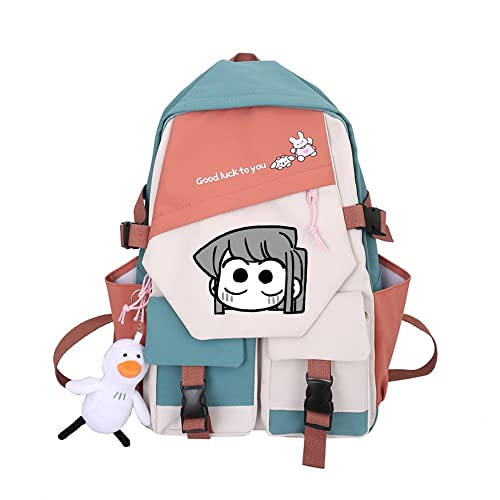 TKBASO Anime Komi Cant Communicate Backpack Komi Shouko San Excited Cosplay Kawaii SchoolBag Girls Green (3)