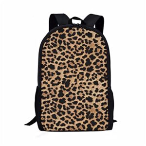 jndtueit leopard backpack cheetah animal skin print bookbag for kids boys girls back to school