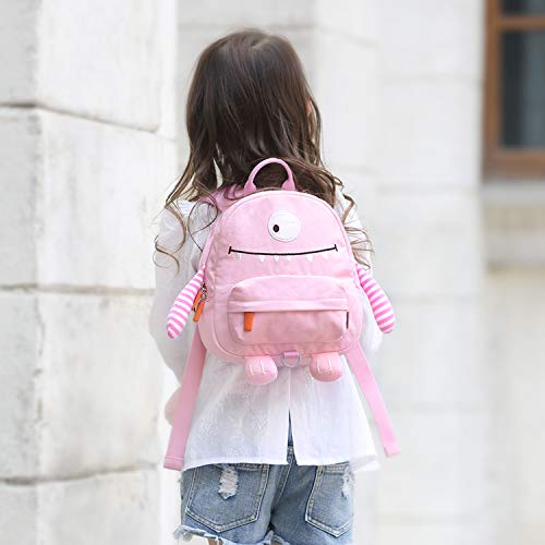 GAGAKU Mini Toddler Backpack for Girls 2-5 Years, Anti-Lost Preschool Backpack with Leash - Pink