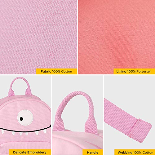 GAGAKU Mini Toddler Backpack for Girls 2-5 Years, Anti-Lost Preschool Backpack with Leash - Pink