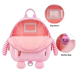 GAGAKU Mini Toddler Backpack for Girls 2-5 Years, Anti-Lost Preschool Backpack with Leash - Pink