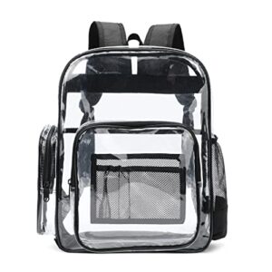 nbuunbu clear backpack heavy duty transparent pvc bookbags see through bags for school stadium concert workplace travel