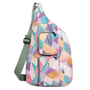 mjnuone unique bohemia lattice sling bag for women crossbody chest bag for travel outdoors gym biking
