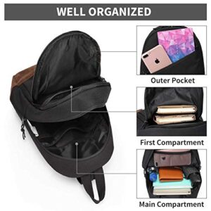 VASCHY Sling Bag for Men Women, Small Backpack Crossbody Man Shoulder Bag Purse Chest Bag for Travel Hiking Black