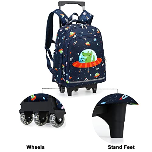 CAMTOP Rolling Backpack With Matching Lunch Bag Kids Luggage Carry On Girls Boys School Bookbags Wheeled Backpack Set