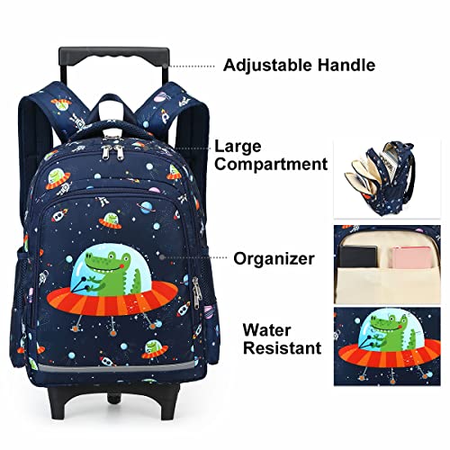 CAMTOP Rolling Backpack With Matching Lunch Bag Kids Luggage Carry On Girls Boys School Bookbags Wheeled Backpack Set