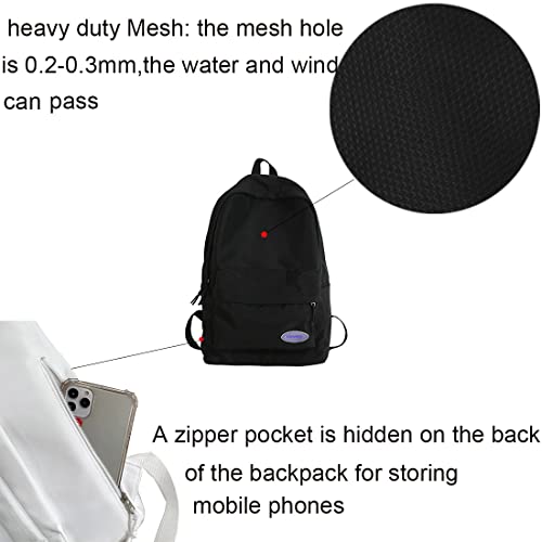 HunterBee Large Mesh Backpack See Through College Student Bag for Girls Boys Semi-Transparent Clear Net Netting Bookbag with Padded