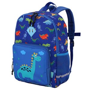 kids backpack,vonxury cute lightweight toddler preschool backpack for little boys girls with chest buckle,blue dinosaur