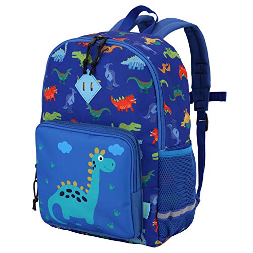 Kids Backpack,VONXURY Cute Lightweight Toddler Preschool Backpack for Little Boys Girls with Chest Buckle,Blue Dinosaur