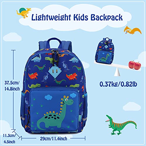 Kids Backpack,VONXURY Cute Lightweight Toddler Preschool Backpack for Little Boys Girls with Chest Buckle,Blue Dinosaur