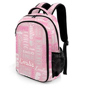 zaacustom fashion waterproof personalized book bag with name, polyester custom bookbag elementary school backpack, customize school bag back pack for girls boys kids with adjustable shoulder straps