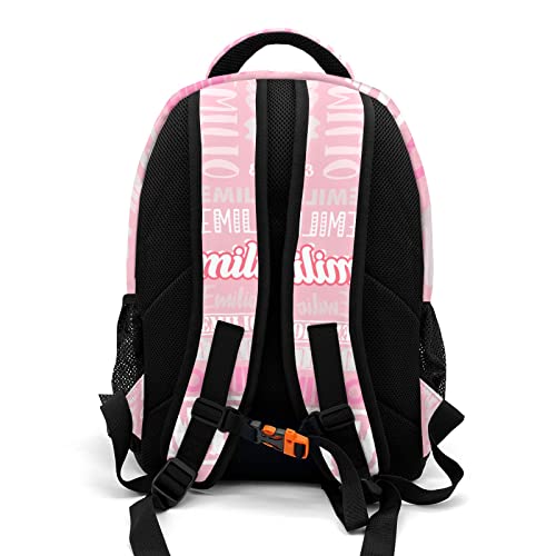 ZAACUSTOM Fashion Waterproof Personalized Book Bag with Name, Polyester Custom Bookbag Elementary School Backpack, Customize School Bag Back Pack for Girls Boys Kids with Adjustable Shoulder Straps