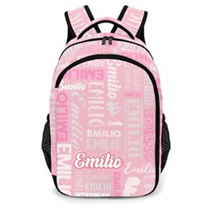 ZAACUSTOM Fashion Waterproof Personalized Book Bag with Name, Polyester Custom Bookbag Elementary School Backpack, Customize School Bag Back Pack for Girls Boys Kids with Adjustable Shoulder Straps