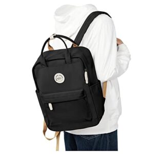 school backpack waterproof simple black bookbag college high school bags for girls boys lightweight travel rucksack casual daypack laptop backpacks for women