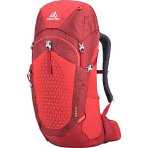 gregory mountain products zulu 40 liter men’s hiking backpack , fiery red, md/lg