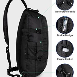 WATERFLY Small Hiking Sling Bag: Lightweight Sports Crossbody Backpack Over Shoulder Daypack Casual Cross Body Chest Side Pack for Man Woman