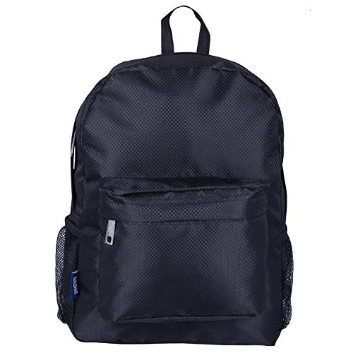 Wildkin Kids 16 Inch Backpack for Boys and Girls, Ideal Size for Kindergarten, Elementary, and Middle School, Perfect for School and Travel, 600 Denier Polyester, BPA-Free (Rip-Stop Black)