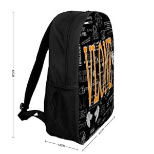 16" Large Capacity Black Backpack for College School Trendy Travel Back Pack Letter Printed School Bag Casual Travel Daypack Waterproof Bookbag(Letter Background)