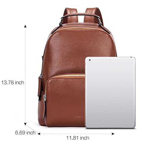 BOSTANTEN Genuine Leather 13 inch Laptop Backpack for Women Computer Bag Travel Large College Shoulder Bag