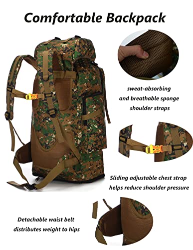 100L Hiking Camping Backpack Tactical Backpack for Men Large Survival Hunting Waterproof Backpack Molle Rucksack Military Camping Backpacking Daypack