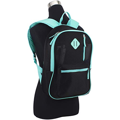 Eastsport Active Semi Transparent Soft Comfortable Mesh Backpack, Black/Turquoise One Size